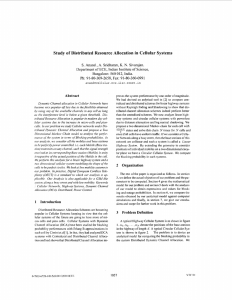 Study of Distributed Resource Allocation in Cellular Systems