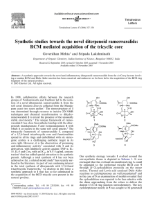 Synthetic studies towards the novel diterpenoid rameswaralide: