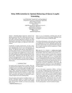 Delay Differentiation by Optimal-Balancing-of-Queue-Lengths Scheduling t