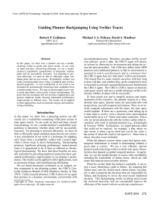Guiding Planner Backjumping Using Verifier Traces Robert P. Goldman