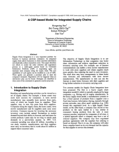 A CSP-based Model for  Integrated Supply Chains Rongming Sun 1