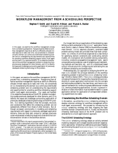 WORKFLOW MANAGEMENT FROM A SCHEDULING PERSPECTIVE