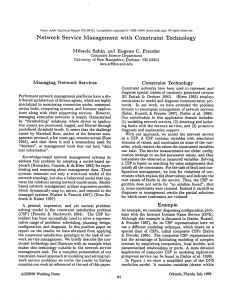 Network  Service Management  with  Constraint Technology