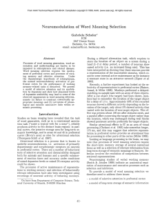 Neuromodulation  of Word  Meaning  Selection Gabriele  Scheler* ICSI