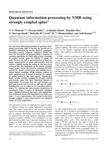 Quantum information processing by NMR using strongly coupled spins*