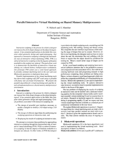 Parallel Interactive Virtual Machining on Shared Memory Multiprocessors N.