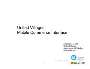 United Villages Mobile Commerce Interface Anastasios Dimas Michael Gordon