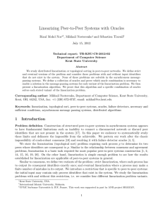 Linearizing Peer-to-Peer Systems with Oracles Rizal Mohd Nor , Mikhail Nesterenko and S´