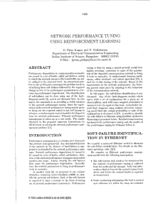 NETWORK PERFORMANCE TUNING USING REINFORCEMENT LEARNING G.