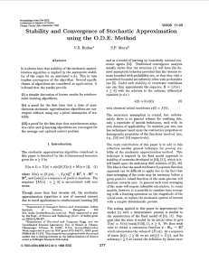 of O.D.E. Stability and Convergence Stochastic Approximation