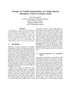 Strategies for Parallel Implementation of a Global Spectral