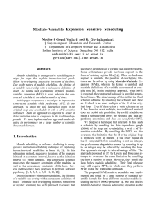 Modulo-Variable Expansion Sensitive Scheduling