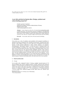 A new bile acid-derived lariat-ether: Design, synthesis and cation binding properties