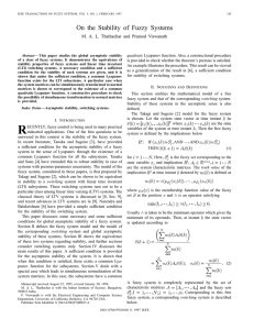 On the Stability of Fuzzy Systems quadratic