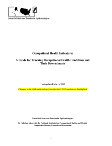 Occupational Health Indicators: A Guide for Tracking Occupational Health Conditions and
