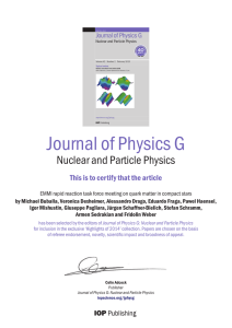 Journal of Physics G Nuclear and Particle Physics