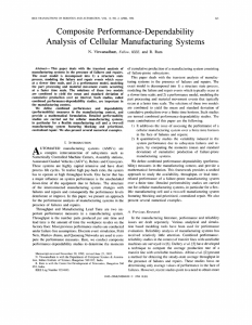 Composite Performance-Dependability Analysis  of  Cellular Manufacturing  Systems Ram N.