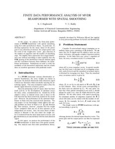 FINITE DATA  PERFORMANCE ANALYSIS MVDR BEAMFORMER WITH  SPATIAL SMOOTHING OF