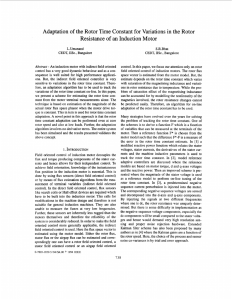 Adaptation of the Rotor Time Constant for Variations in the... Resistance of an Induction Motor -
