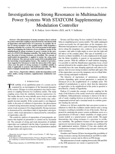 Investigations on Strong Resonance in Multimachine Power Systems With STATCOM Supplementary