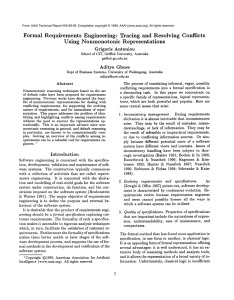 Formal  Requirements  Engineering: Tracing  and  Resolving Conflicts