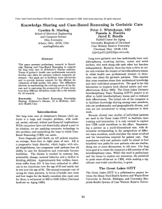 Knowledge  Sharing  and  Case-Based  Reasoning ... Care