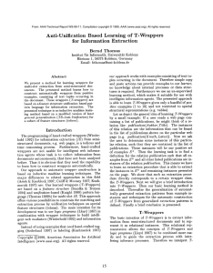 Anti-Unification Based  Learning  of  T-Wrappers