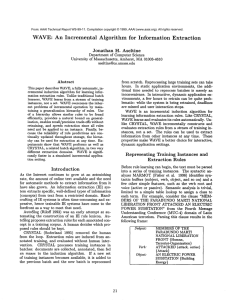 WAVE: An  Incremental Algorithm  for  Information Extraction