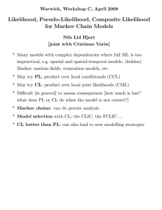 Likelihood, Pseudo-Likelihood, Composite Likelihood for Markov Chain Models