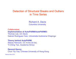 Detection of Structural Breaks and Outliers in Time Series Richard A. Davis :