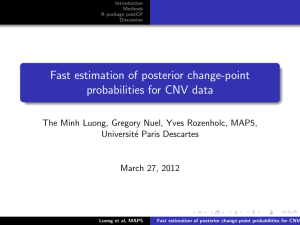 Fast estimation of posterior change-point probabilities for CNV data Universit´