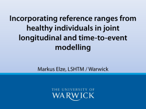 Incorporating reference ranges from healthy individuals in joint longitudinal and time-to-event modelling