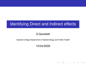 Identifying Direct and Indirect effects S.Geneletti 15/04/2009