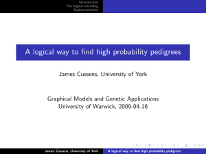 A logical way to find high probability pedigrees