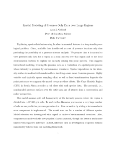 Spatial Modeling of Presence-Only Data over Large Regions