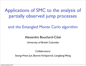 Applications of SMC to the analysis of partially observed jump processes