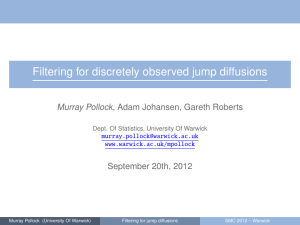 Filtering for discretely observed jump diffusions September 20th, 2012