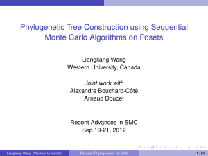 Phylogenetic Tree Construction using Sequential Monte Carlo Algorithms on Posets