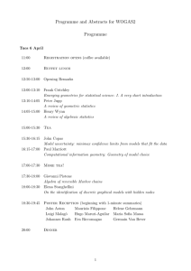 Programme and Abstracts for WOGAS2 Programme