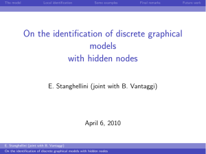 On the identification of discrete graphical models with hidden nodes