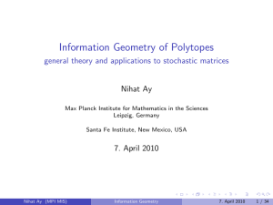 Information Geometry of Polytopes general theory and applications to stochastic matrices