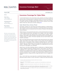 Insurance Coverage Alert Insurance Coverage for Cyber Risks