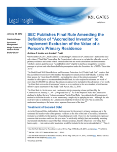 SEC Publishes Final Rule Amending the Definition of “Accredited Investor” to