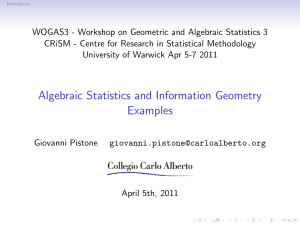 WOGAS3 - Workshop on Geometric and Algebraic Statistics 3