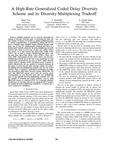 A High-Rate Generalized Coded Delay Diversity Scheme and its Diversity-Multiplexing Tradeoff