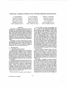 Sensitivity Analysis of  Failure-Prone Flexible Manufacturing Systems V. R. N.