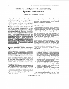 Transient  Analysis of  Manufacturing Systems  Performance Y.