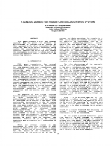 A GENERAL METHOD FOR POWER FLOW ANALYSIS IN MTDC SYSTEMS Department
