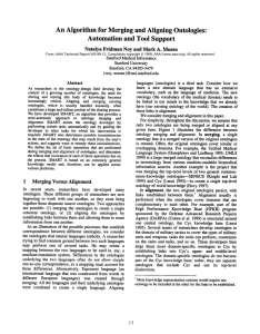 An Algorithm for  Merging and Aligning  Ontologies: