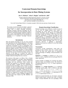 Contextual Domain Knowledge for Incorporation in Data Mining Systems Alex G. Büchner